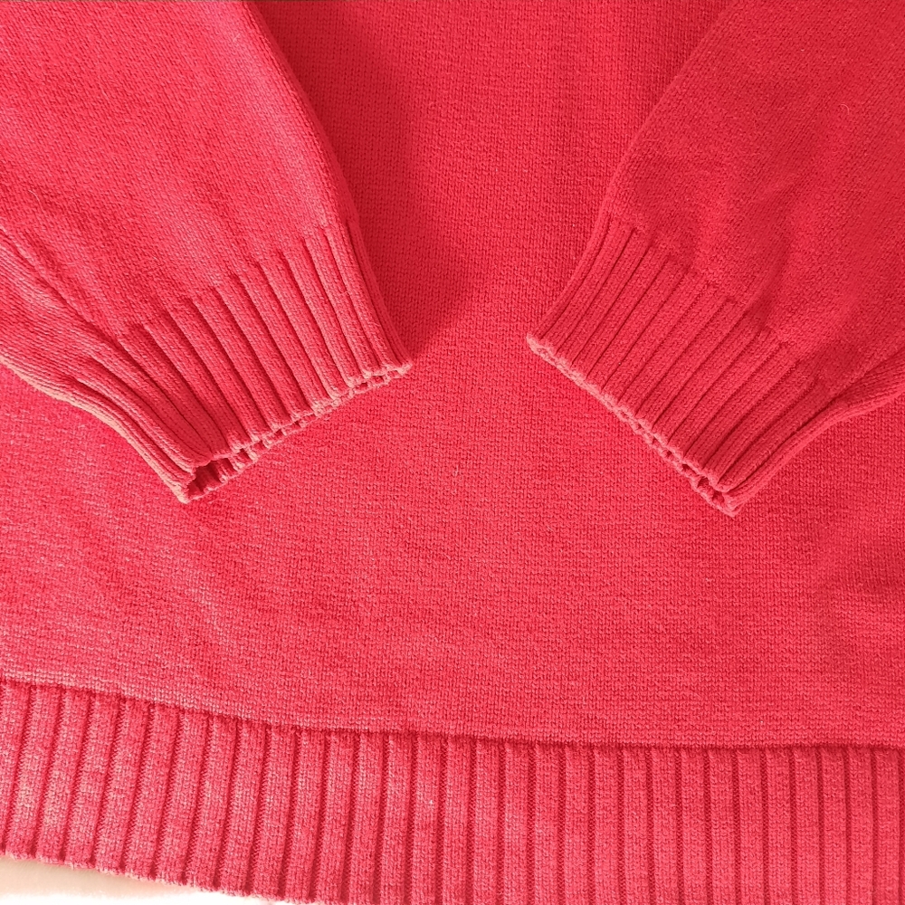 Tommy Hilfiger Chunky Red Sweater Flag Logo Mens Size Large Retro 90s - Picture 11 of 14